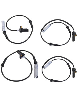 Bapmic 4 Pcs Front 34521182159 + 34521182160 Rear ABS Wheel Speed Sensor for BMW E39 528i 540i 1997 1998