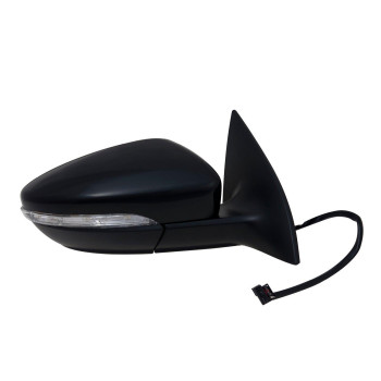 Fit System Passenger Side Mirror for Volkswagen Passat CC, Textured Black w/PTM Cover, w/Turn Signal, Puddle lamp, Foldaway, w/o auto dimming, w/o Memory, w/o Power Folding, Heated Power