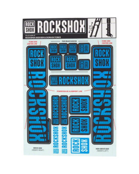 RockShox Fork Decal Kit - 35mm Dual Crown, Blue