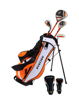 Precise Distinctive Right Handed Junior golf club Set for Age 3 to 5 (Height 3 to 38) Set Includes: Driver (15), Hybrid Wood (22), 7 Iron, Putter, Bonus Stand Bag 2 Headcovers