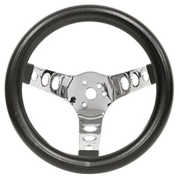 Steering Wheel, 10 Diameter, 5 Dish, 3 Spoke, 3 Bolt, Compatible with Dune Buggy