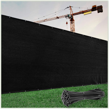 colourTree customized Size Fence Screen Privacy Screen Black 6 x 31 - commercial grade 170 gSM - Heavy Duty - 3 Years Warranty - cable Zip Ties Included