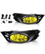 AUTOSAVER88 Fog Lights Compatible with 2009 2010 2011 Civic Sedan 09 10 11 Fog Lamps,with 12V 55W H11 Bulbs,Wiring Harness and Switch Yellow Lens