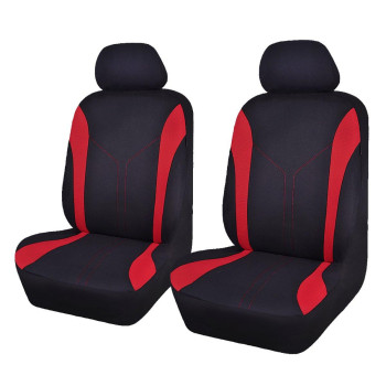 Flying Banner Car Seat Covers Front Seats and Rear Bench Mesh Fabric Rear Bench Split Polyester Cover Easy Installation SUV CAR Woman Lady Femal (Front Set, Black Red)