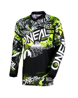 O'Neal 0006-804 Unisex Element Attack Jersey (Black/Hi-Viz, Youth Large)