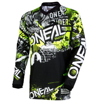 O'Neal 0006-804 Unisex Element Attack Jersey (Black/Hi-Viz, Youth Large)