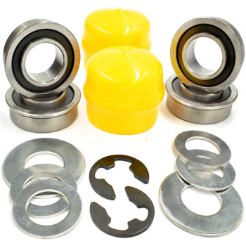 HD Switch Front Wheel Bushing to Bearing Conversion Kit fits John Deere D100 D105 D110 D120 D130 D140 D150 D160 D170 Wheel Bearings - Plus Free Hub Caps