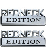 2pcs OEM Redneck Edition Car Emblem Badge 3D Logo Compatible with 150 250F350 Silverado 1500 3inch (Chrome)