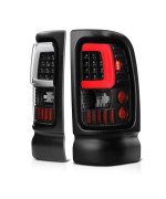 VIPMOTOZ OLED Neon Tube Tail Light Lamp For 1994-2001 Compatible with Dodge RAM 1500 2500 3500 - Matte Black Housing, Driver and Passenger Side