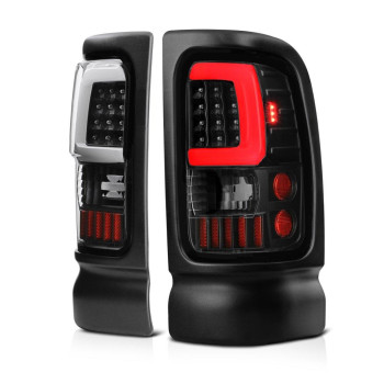 VIPMOTOZ OLED Neon Tube Tail Light Lamp For 1994-2001 Compatible with Dodge RAM 1500 2500 3500 - Matte Black Housing, Driver and Passenger Side