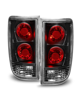 VIPMOTOZ Black Housing Tail Light Lamp Assembly Set For 1995-2005 Chevy Blazer GMC Jimmy Oldsmobile Bravada, Driver & Passenger Side