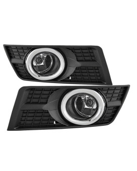 VIPMOTOZ Chrome Housing OE-Style Front Fog Light Driving Lamp Assembly For 2010-2016 Cadillac SRX - Bezel & Universal Wiring Included, Driver & Passenger Side