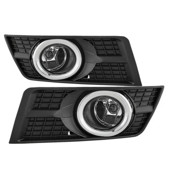 VIPMOTOZ Chrome Housing OE-Style Front Fog Light Driving Lamp Assembly For 2010-2016 Cadillac SRX - Bezel & Universal Wiring Included, Driver & Passenger Side