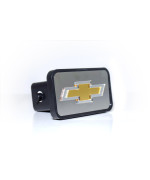 Eurosport Daytona- Compatible with -, Chevrolet Bowtie Euro-Hitch Plug- Stainless Steel Insert with Mirror Outline, Gold Fill