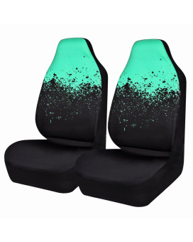 CAR PASS Universal High Back Fashion Car Seat Covers for Car Truck Suvs,sedans,Vehicles,Airbag Compatible (Mint tie dye Front)