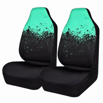 CAR PASS Universal High Back Fashion Car Seat Covers for Car Truck Suvs,sedans,Vehicles,Airbag Compatible (Mint tie dye Front)