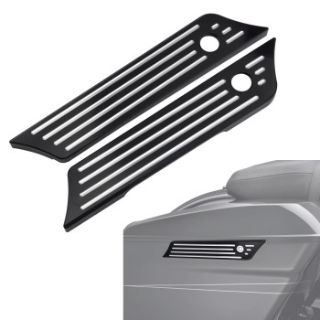 Amazicha Saddlebag Latch Covers CNC Saddle Bag Latches Cover Billet Aluminum Compatible for Harley Davidson Touring Street Glide Road Glide King Electra Glide 2014-2024(Black)