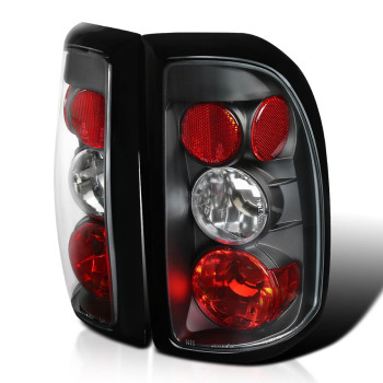 Spec-D Tuning Tail Lights Brake Lamp Black Compatible with 1997-2004 Dodge Dakota Left + Right Pair Assembly