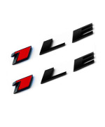 Yoaoo 2X OEM Camaro 1LE Emblem Badge Letter Rear Side 1LE Door Genuine Matte Black Red