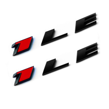 Yoaoo 2X OEM Camaro 1LE Emblem Badge Letter Rear Side 1LE Door Genuine Matte Black Red