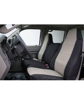 Durafit Seat Covers for 2001-2007 F250-F550 Custom-Fit Ford Seat Covers (40/20/40 Bench with Molded Headrests F58 X1/X7) Ford Bench Seat Covers for Trucks Black/Gray