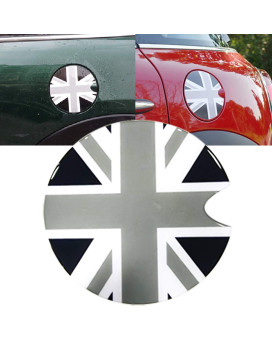 Xotic Tech Gas Cap Ultra Thick Union Jack Flag Plastic Vinyl Sticker Cover Compatible with Mini Cooper(Black)