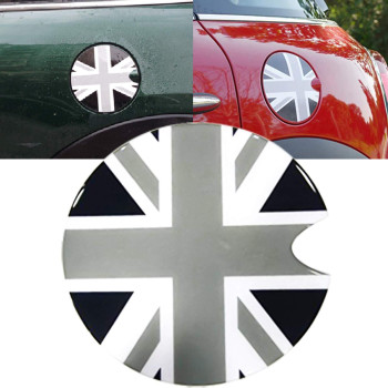 Xotic Tech Gas Cap Ultra Thick Union Jack Flag Plastic Vinyl Sticker Cover Compatible with Mini Cooper(Black)