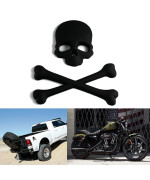 Xotic Tech Skeleton Crossbones Bones Skull Sticker Emblem Badge Decal for All Car/SUV/Motorcycle/Boat/Cruisers/Chopper (Matte Black 3D Metal)