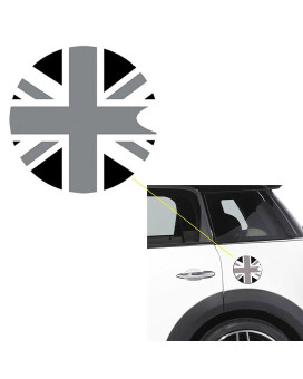 Xotic Tech 1x Black Gray Union Jack UK Flag Pattern Vinyl Sticker Decal Compatible with Mini Cooper Gas Cap Cover