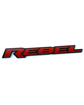 1pc OEM 13 Inches Rebel Tailgate Emblem Badge 3D Nameplate Replacement for 1500 2500 3500 Black Red