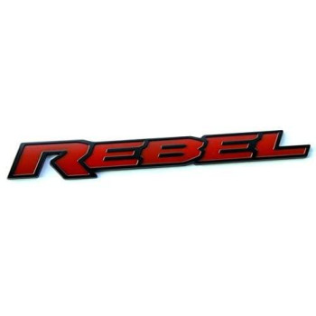 1pc OEM 13 Inches Rebel Tailgate Emblem Badge 3D Nameplate Replacement for 1500 2500 3500 Black Red