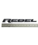 1pc OEM 13 Inches Rebel Tailgate Emblem Badge 3D Nameplate Replacement for 1500 2500 3500 Silver Black