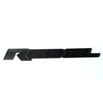 1pc OEM 13 Inches Rebel Tailgate Emblem Badge 3D Nameplate Replacement for 1500 2500 3500 Matte Black