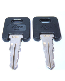 Global Link RVs Motorhome Trailer Replacement Keys 2 Keys Cut to Key/Lock Number from G301 to G351 Cut on Black Top ILCO Keys for Global Link Lock G327 Replacement Keys