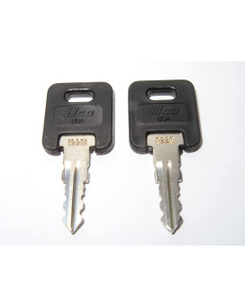 Global Link RVs Motorhome Trailer Keys 2 Keys Cut to Key/Lock Number from G301 to G351 Cut on ILCO Black Top Keys for Global Link Lock G330 Replacement Keys