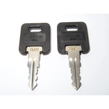 Global Link RVs Motorhome Trailer Keys 2 Keys Cut to Key/Lock Number from G301 to G351 Cut on ILCO Black Top Keys for Global Link Lock G330 Replacement Keys