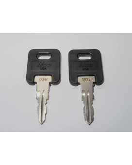 Global Link RVs Motorhome Trailer Keys 2 Keys Cut to Key/Lock Number from G301 to G351 Cut on ILCO Black Top Keys for Global Link Lock (G337) Replacement Keys