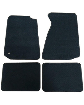 Floor Mats Compatible with 1994-1998 Ford Mustang, Nylon Black Front Rear Carpet by IKON MOTORSPORTS, 1995 1996 1997