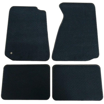 Floor Mats Compatible with 1994-1998 Ford Mustang, Nylon Black Front Rear Carpet by IKON MOTORSPORTS, 1995 1996 1997