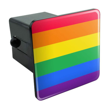 Rainbow Pride Gay Lesbian Contemporary Tow Trailer Hitch Cover Plug Insert 2