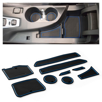 CupHolderHero fits Chevy Camaro Accessories 2010-2022 Premium Custom Interior Non-Slip Anti Dust Cup Holder Inserts, Center Console Liner Mats, Door Pocket Liners 9pc Set (Blue Trim)