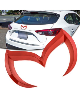 Xotic Tech Rear Trunk Evil M Emblem Logo Decor Badge Decal, Compatible with Mazda 3 6 CX MX Miata (Red)