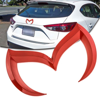 Xotic Tech Rear Trunk Evil M Emblem Logo Decor Badge Decal, Compatible with Mazda 3 6 CX MX Miata (Red)