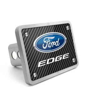 iPick Image Made for Ford Edge Black Carbon Fiber Texture Plate Billet Aluminum 2 inch Tow Hitch Cover