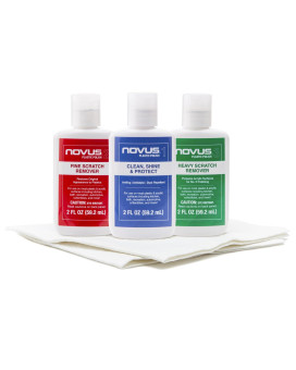 NOVUS-PK1-2 Plastic Clean & Shine 1, Fine Scratch Remover 2, Heavy Scratch Remover 3 and Polish Mates Pack 2 Ounce Bottles