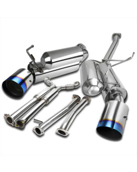 Spec-D Tuning Dual Burnt Tip Catback Exhaust System Pipe Compatible with Infiniti G35 Coupe 2Dr 2003-2007