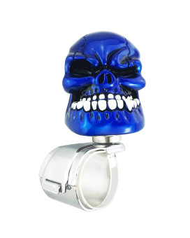 Abfer Skull Steering Wheel Suicide Knob Car Turning Power Assist Helper Brody Ball Fit Most Vehicles Trucks (Blue)