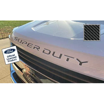 Decal Mods Super Duty Hood Grille Decal Sticker Letter Inserts Inlays (Thin) for Ford F250 F350 F450 (2017-2022) Carbon Fiber - CCFB