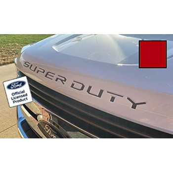 Decal Mods 2017-2022 Super Duty Hood Grille Decal Sticker Letter Inserts Inlays (Thin) for Ford F250 F350 F450 (2017-2022) (Red) - CR