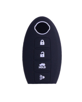 XUHANG Sillicone Key fob Skin Key Cover Remote Case Protector Shell for Nissan Teana Murano Maxima Pathfinder Rogue Versa 370Z Sentra Altima Smart Remote 4 Button Black